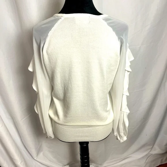 Allegra Gold sweater with cut out and sheer mermaid sleeves - Picture 4 of 9